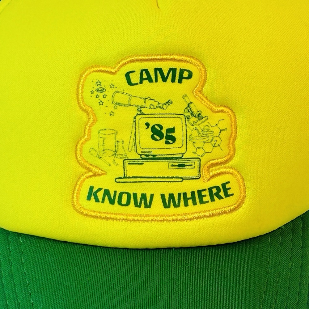 Stranger Things Trucker Hat Cap Men's Green Yellow "Camp Know Where '85" Funco